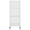 Buffet haut Blanc brillant 34,5x34x180 cm Bois d'ingénierie