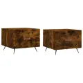 Tables basses 2 pcs chêne fumé 50x50x40 cm bois d'ingénierie