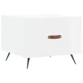 Table basse blanc brillant 50x50x40 cm bois d'ingénierie