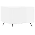Table basse blanc brillant 50x50x40 cm bois d'ingénierie