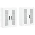 Armoires murales 2 pcs blanc bois d'ingénierie