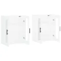Armoires murales 2 pcs blanc bois d'ingénierie