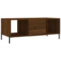 Table basse chêne marron 102x50x40 cm bois d'ingénierie