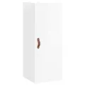 Buffet haut Blanc brillant 34,5x34x180 cm Bois d'ingénierie