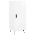 Buffet haut Blanc brillant 34,5x34x180 cm Bois d'ingénierie