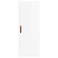 Buffet haut Blanc brillant 34,5x34x180 cm Bois d'ingénierie