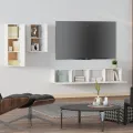 Ensemble de meubles TV 4 pcs Blanc Bois d'ingénierie