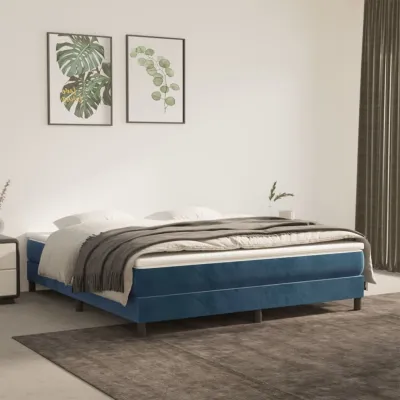cadre de lit Bleu foncé 180x200 cm Velours