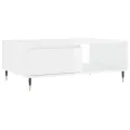 Table basse blanc brillant 90x60x35 cm bois d'ingénierie