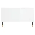 Table basse blanc brillant 90x60x35 cm bois d'ingénierie