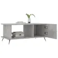 Table basse gris béton 90x50x40 cm bois d'ingénierie