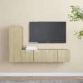 Ensemble de meuble TV 3 pcs Chêne sonoma Aggloméré