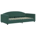 Lit de jour avec matelas vert foncé 100x200 cm velours