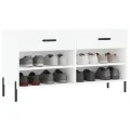 Banc à chaussures blanc 102x35x55 cm bois d'ingénierie