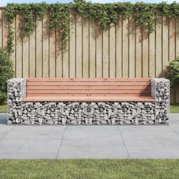 Banc de jardin design gabion 244x71x65,5 cm bois massif douglas