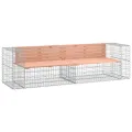 Banc de jardin design gabion 244x71x65,5 cm bois massif douglas
