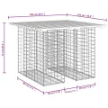 Banc de jardin design gabion 100x102x72 cm bois de pin imprégné