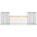 Banc de jardin design gabion 183x41x60,5 cm bois massif de pin