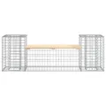 Banc de jardin design gabion 183x41x60,5 cm bois massif de pin