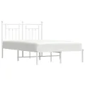 Cadre de lit métal avec tête de lit blanc 135x190 cm