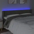Tête de lit à LED Gris foncé 163x16x78/88 cm Velours