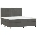 cadre de lit matelas et LED Gris foncé 160x200 cm
