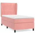 cadre de lit avec matelas Rose 90x200 cm Velours
