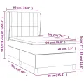 cadre de lit avec matelas Rose 90x200 cm Velours