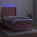 cadre de lit matelas et LED Rose 90x200 cm Velours