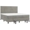 cadre de lit et matelas Gris clair 160x200cm Velours