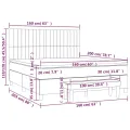 cadre de lit et matelas Gris clair 160x200cm Velours