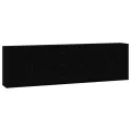 Buffets 3 pcs noir bois d'ingénierie