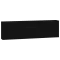 Buffets 3 pcs noir bois d'ingénierie