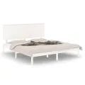 Cadre de lit Blanc Bois massif 150x200 cm Très grand