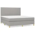 cadre de lit avec matelas Gris clair 180x200cm Tissu