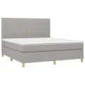 cadre de lit avec matelas Gris clair 180x200cm Tissu
