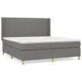 cadre de lit avec matelas Gris foncé 180x200cm Tissu