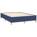 cadre de lit avec matelas Bleu 140x190 cm Tissu