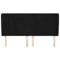 Tête de lit avec oreilles Noir 203x23x118/128 cm Velours