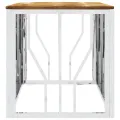 Table basse argenté acier inoxydable et bois massif d'acacia
