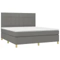 cadre de lit et matelas et LED Gris foncé 160x200 cm