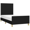 Cadre de lit avec tête de lit Noir 90x190 cm Tissu