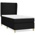 cadre de lit avec matelas Noir 90x200 cm Tissu