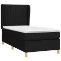 cadre de lit avec matelas Noir 90x200 cm Tissu