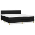 cadre de lit avec matelas Noir 180x200 cm Tissu