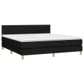 cadre de lit avec matelas Noir 180x200 cm Tissu