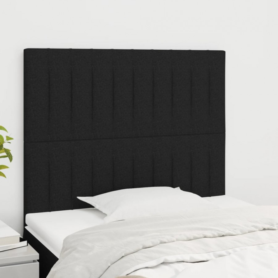 Têtes de lit 2 pcs Noir 90x5x78/88 cm Tissu