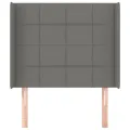 Tête de lit avec oreilles Gris foncé 83x16x118/128 cm Tissu