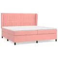 cadre de lit avec matelas Rose 200x200 cm Velours