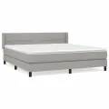 cadre de lit avec matelas Gris clair 160x200cm Tissu